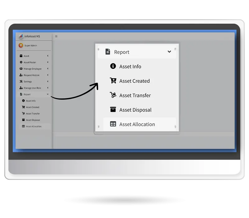 Report Section in InfoAsset Management Software