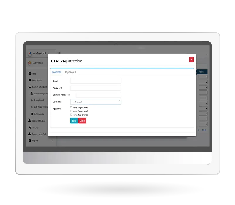 User Registration in Asset Management Software